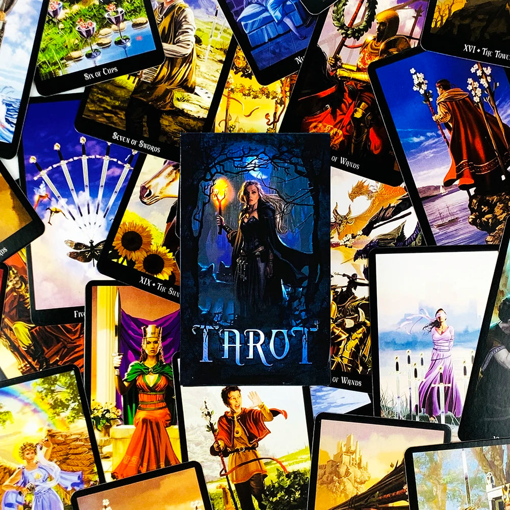 🔥Hot Selling Tarot Cards | 78-Card Oracle Deck for Leisure Entertainment – Family Gathering Divination & Tarot Board Game