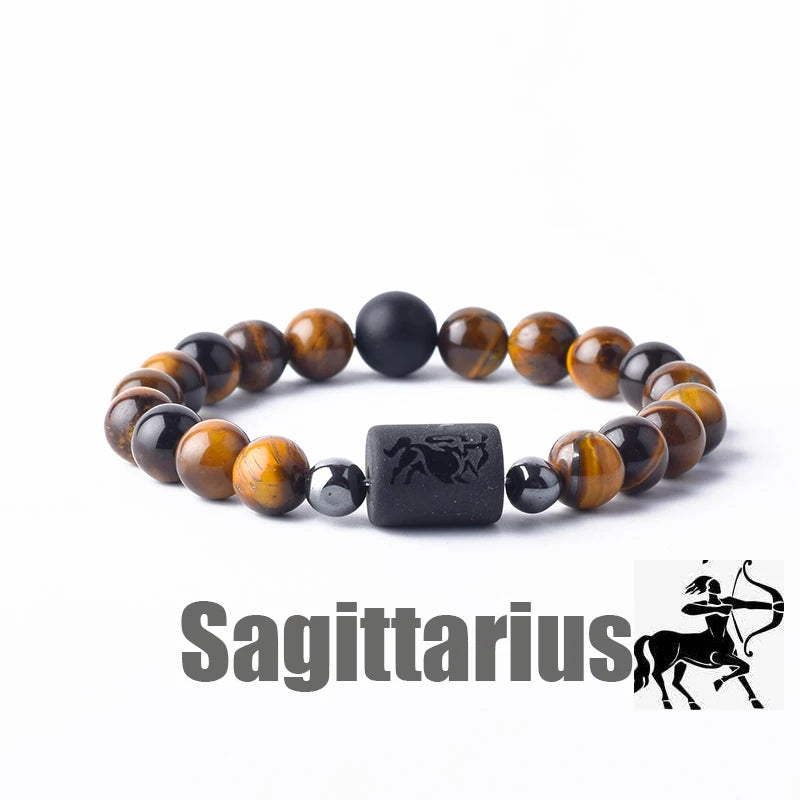 ✨ Zodiac Sign Bracelet Homme 12 Constellation Bangles – Adjustable Unisex Astrology Jewelry | Gemini, Virgo, Leo, Libra & More | Perfect Friendship Gift 17 8mm Beads
