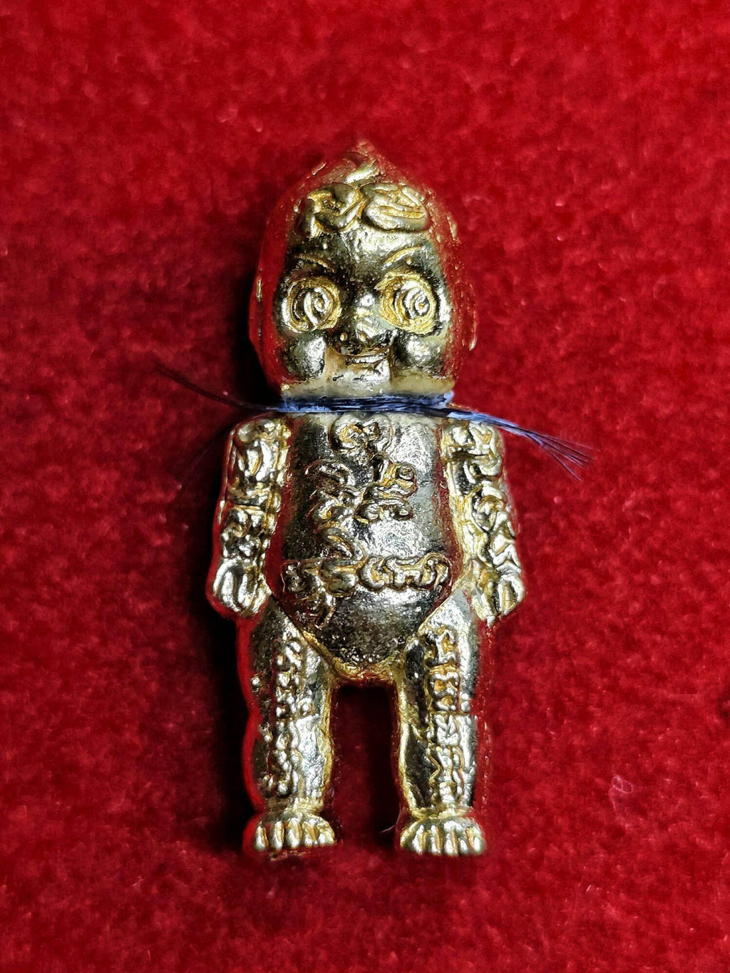 🧿 Hoon Phayont “Phaya Suea Non Kin” – Occult Metal Spirit Tiger Effigy by Phra Ajarn Prasoot, Wat Nai Tao (Height 3.2 cm, Width 1.3 cm)