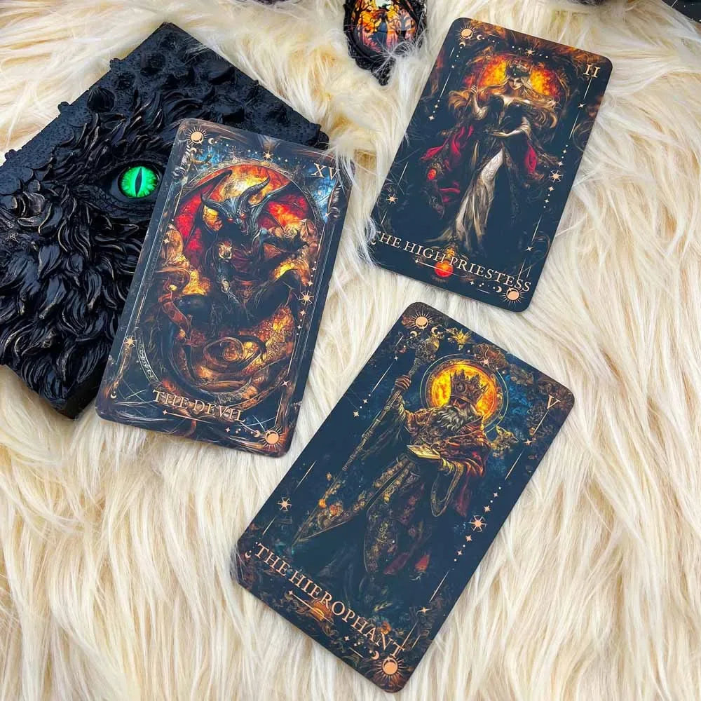 🔥 Magic Arcana Tarot Deck – 78 Cards | 13 x 8 cm | Traditional Rider Waite Style | Includes Paper Instruction Guide | Card Game Set