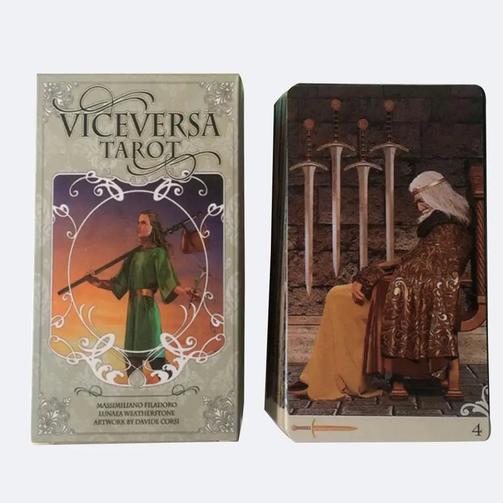 ♾️ Vice Versa Tarot Deck – Double-Sided 78-Card English Oracle Set for Spiritual Insight and Interactive Board Gaming