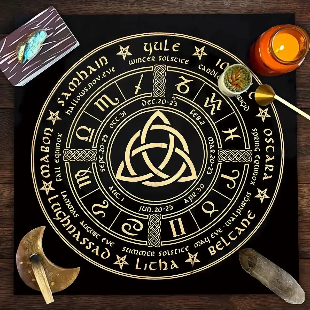 🃏 Mandala Tree of Life Tarot Tablecloth – Sea Velvet Square Butterfly Altar Cloth for Tarot Readings, Terrace Dining & Multi-Purpose Mystic Decor