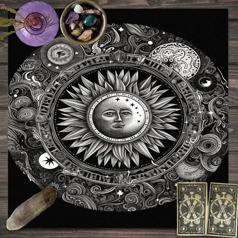 🔥 VIKAMA Cosmic Astrology Tablecloth | Dream Nebula Mystic Constellation Waterproof Altar Cloth for Meditation & Divination YLB-688