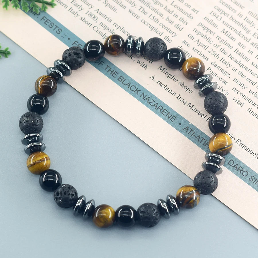 ✨ Natural Yellow Tiger Eye Stone Beads Bracelet – Wealth, Abundance & Prosperity Attraction – Real Jewelry for Men & Women