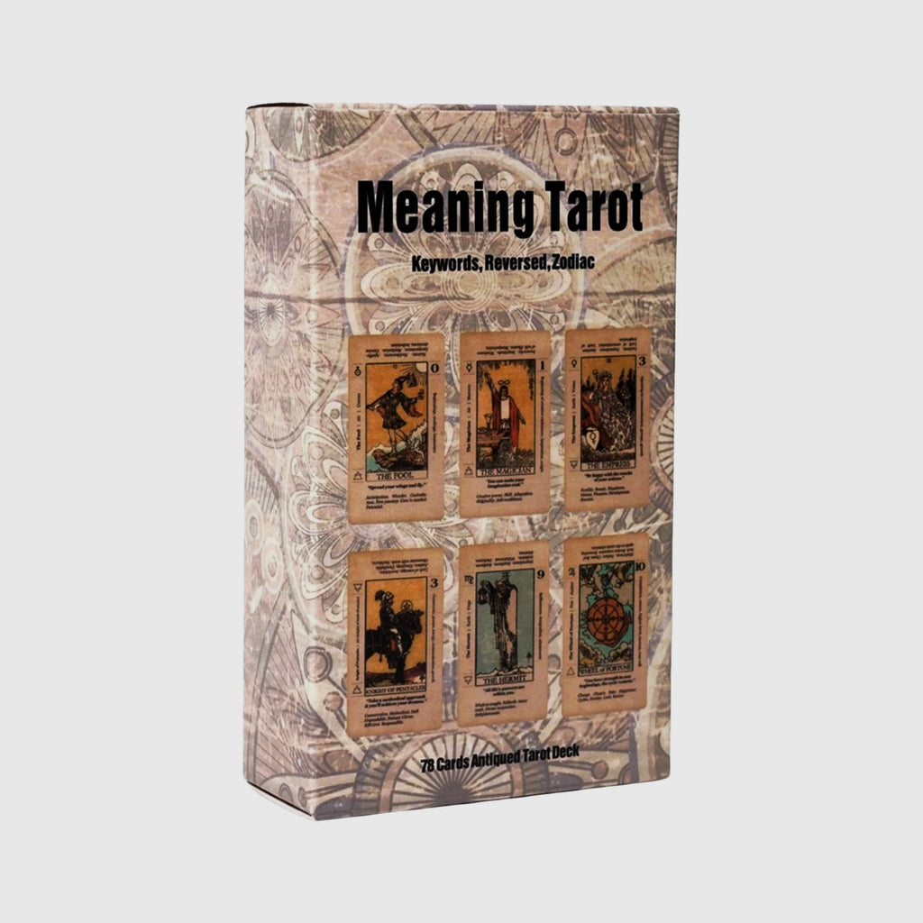 🔥Beginner Tarot Deck with Keywords & Meanings | Antiqued 78-Card Set Including Reversed Cards Guide
