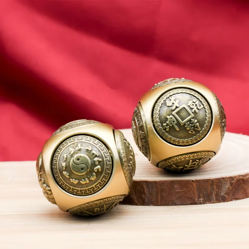 Six-Faced Chinese Lucky Coin Spinner – Rotating Fidget Toy for Stress Relief, Anxiety Reduction, and Focus Enhancement