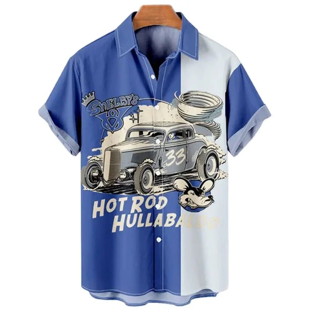 The Azure Horizon Premium Men's Seaside Holiday Hawaiian Shirt - High-Definition Tropical Floral Graphic Loose-Fit Handsome Silhouette Trousers Accent Shirt, Breathable Summer Beach Camisa Urban Short-Sleeve Apparel