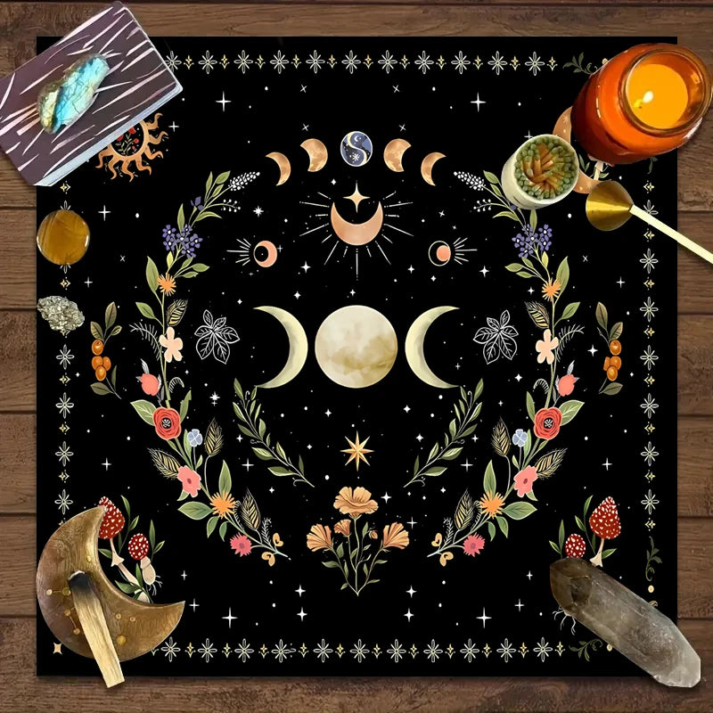 🌟🌙Mystic Star Moon Tablecloth | Bohemian-Style Table Decor & Accessories – Perfect for Tarot Party Table Setting YLB-2