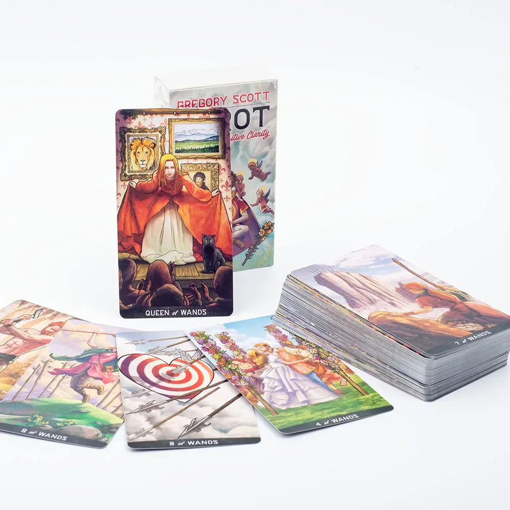 Hot Selling Gregory Scott Tarot Deck - 78 Cards for Beginners | English Visions, Puzzle & Family Party Game | Size: 11.1 × 6.1 cm