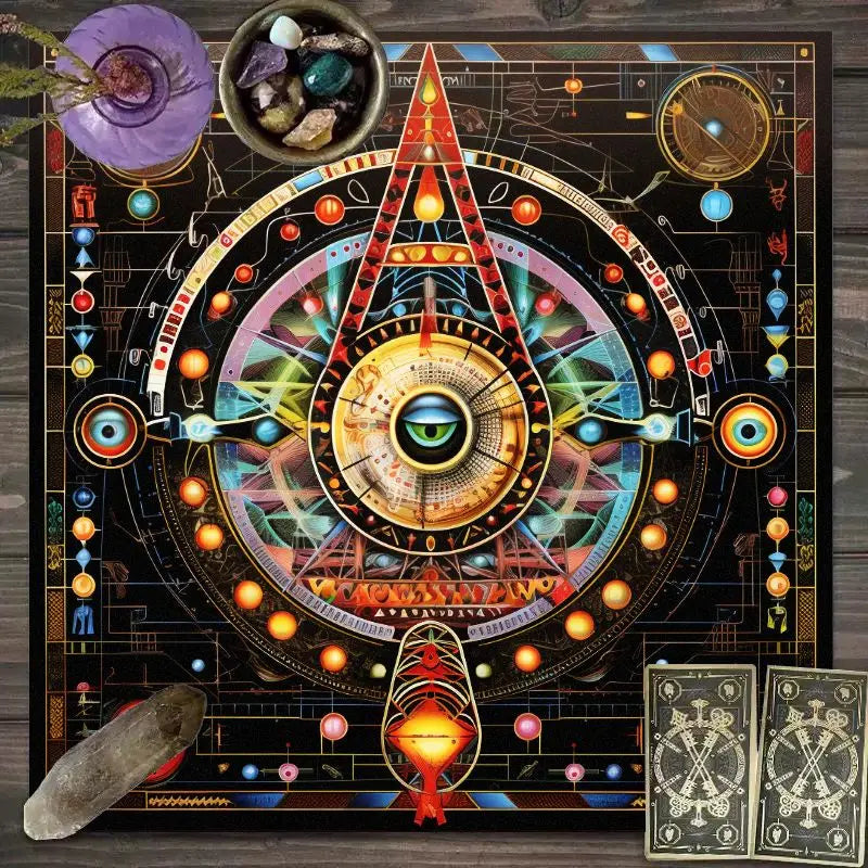 🔥 VIKAMA Cosmic Astrology Tablecloth | Dream Nebula Mystic Constellation Waterproof Altar Cloth for Meditation & Divination YLB-686