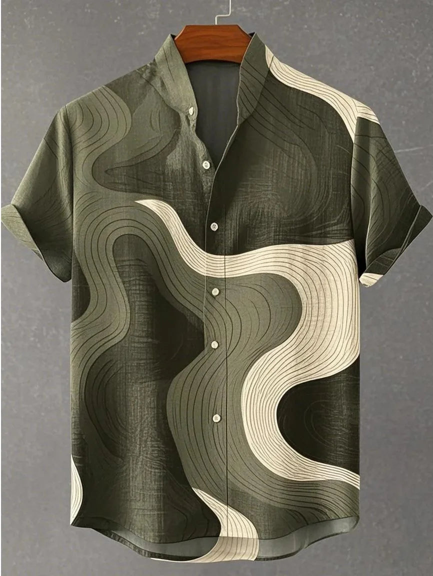 🎉 The Chromatic Horizon 3D Masterpiece: Best-Selling Men's Designer Hawaiian Shirt – High-Definition Multi-Color Print, Breathable Premium Linen-Blend, and Sophisticated Outdoor Party Silhouette DXYM-OL8