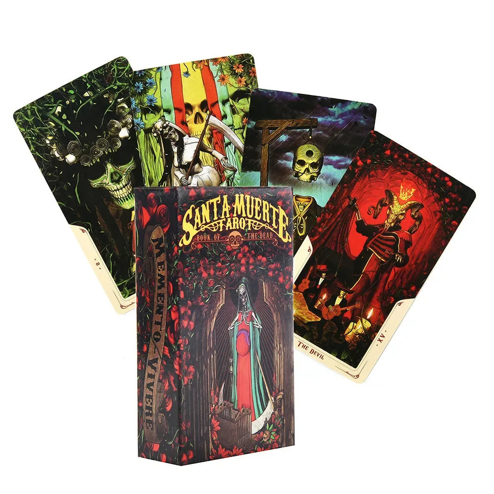 🔥 Santa Muerte Tarot Cards﻿ | 78-Card Mysterious Divination Oracle Deck – Deep Ancestral and Shadow Work Tarot