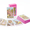 🌸Pink Border Tarot Card Deck with Guidebook – 78 English Cards for Family Divination & Party Game
