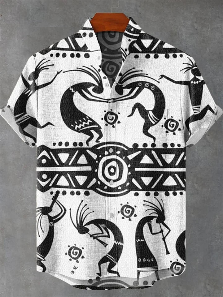 🌊 The Zen-Wave Symmetry Edition: Premium Men’s 3D Graphic Linen Shirt – High-Definition Symmetrical Wave Print, Breathable Organic Cotton-Linen Blend, and Sophisticated Modern-Fit Summer Button-Down