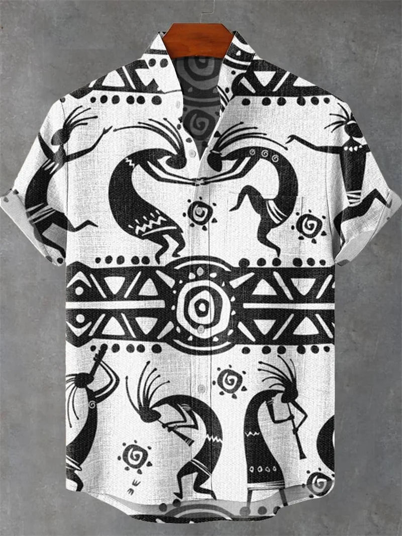 🌊 The Zen-Wave Symmetry Edition: Premium Men’s 3D Graphic Linen Shirt – High-Definition Symmetrical Wave Print, Breathable Organic Cotton-Linen Blend, and Sophisticated Modern-Fit Summer Button-Down FS242
