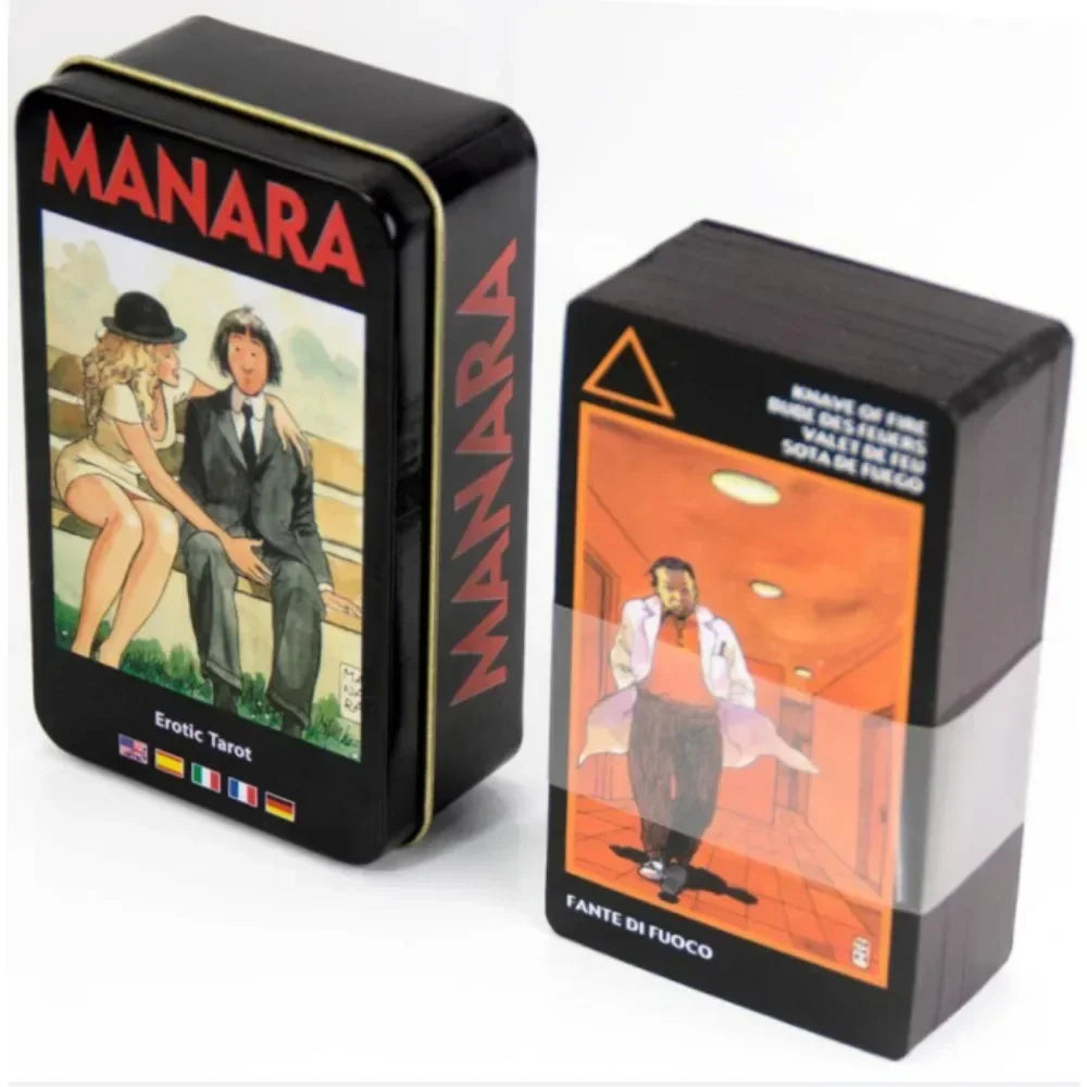 🌑 Neon Moon Tarot Deck – 78 Cards | Compact 10.3 x 6 cm | Includes Guidebook & Tin Box | Fusion of The Light Seers & Adventure Time Tarot | Family & Party Divination Game MINT GREEN