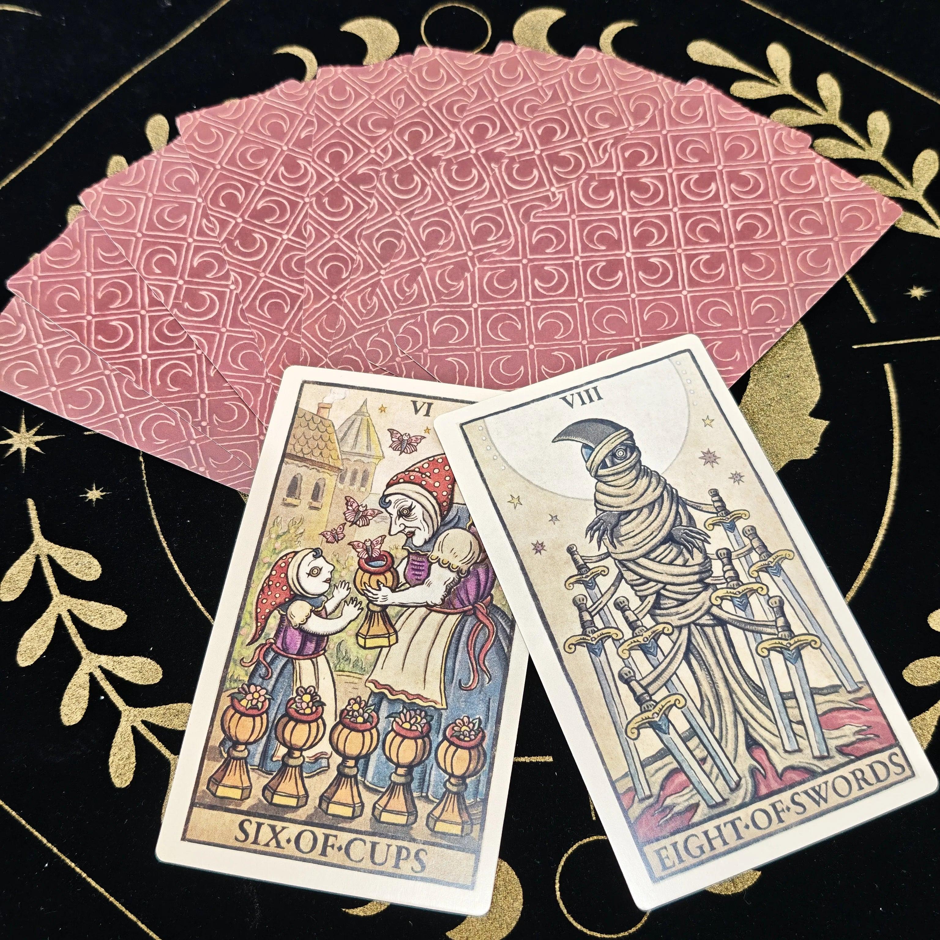 🔥12x7cm Trionfi della Luna Tarot Deck | 78-Card English Edition for Beginner-Friendly Readings