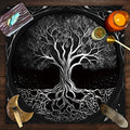 🃏 Mandala Tree of Life Tarot Tablecloth – Sea Velvet Square Butterfly Altar Cloth for Tarot Readings, Terrace Dining & Multi-Purpose Mystic Decor 03
