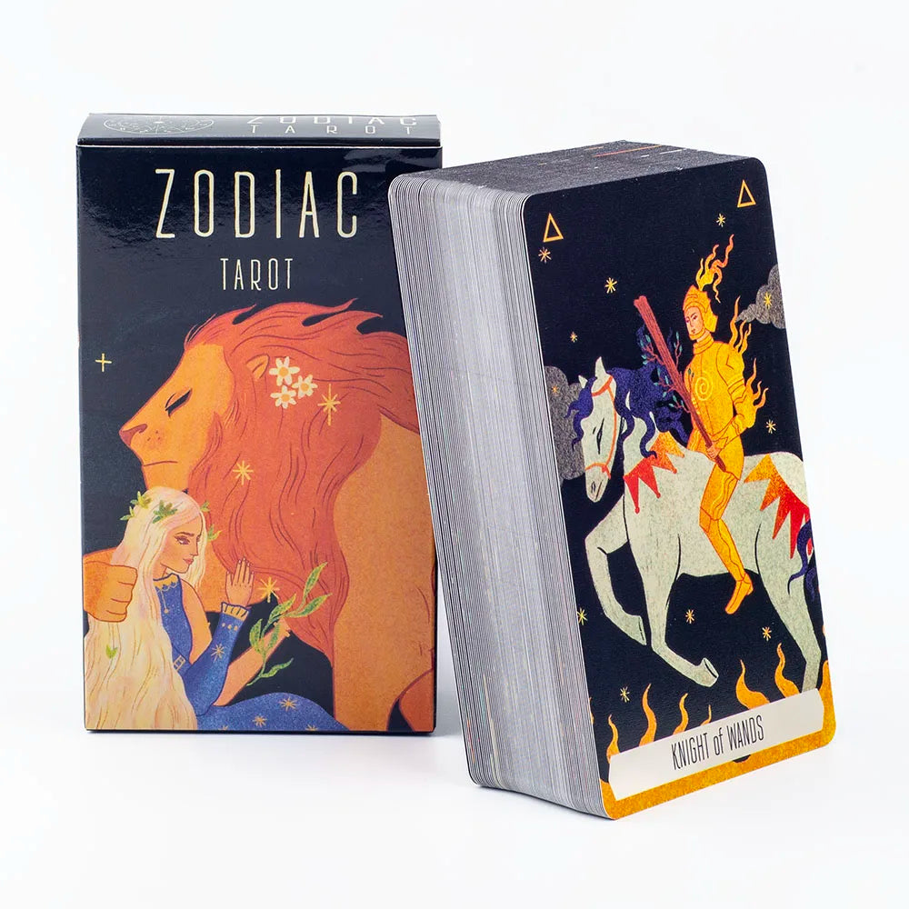 Zodiac Tarot – 78-Card Deck with 128-Page Guidebook, Divinatory Path Under the Stars for Family Gatherings & Board Games (10.3×6 cm)