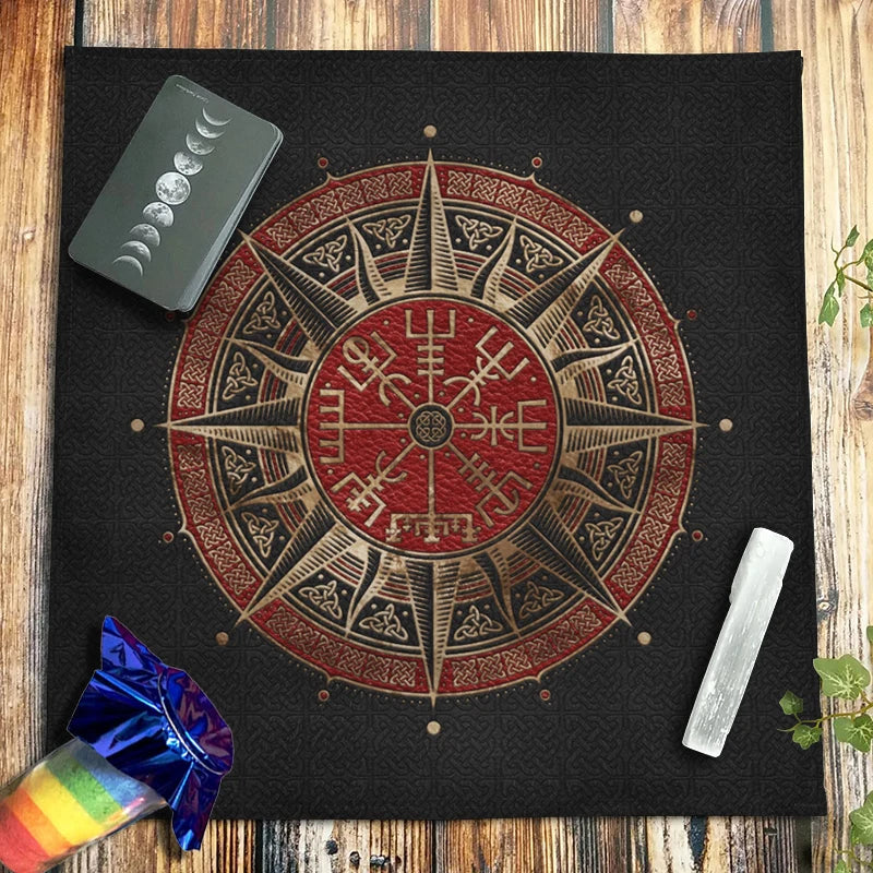 🃏 Celtic Knot & Viking Compass Altar Cloth – Spiritual Runes Pagan Divination Tarot Tablecloth for Witchcraft, Astrology & Oracle Card Readings 2