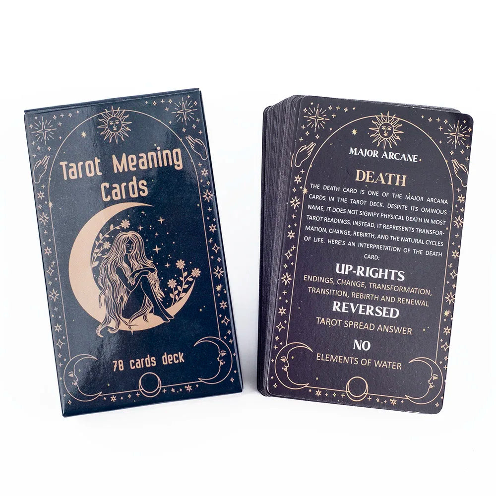 Meaning Tarot Cards Fortune Telling Divination Cards English Version 78 Card Deck Beginner Learning Deck for Board Playing Games
