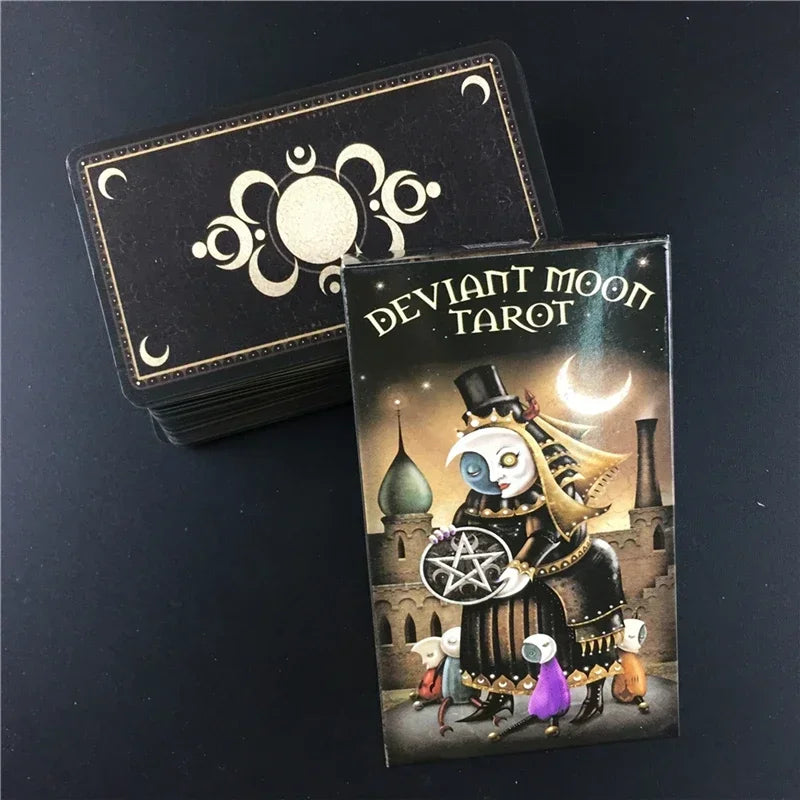 Deviant Moon Tarot Cards – 78-Card English Board Game Deck for Family Parties and Entertainment