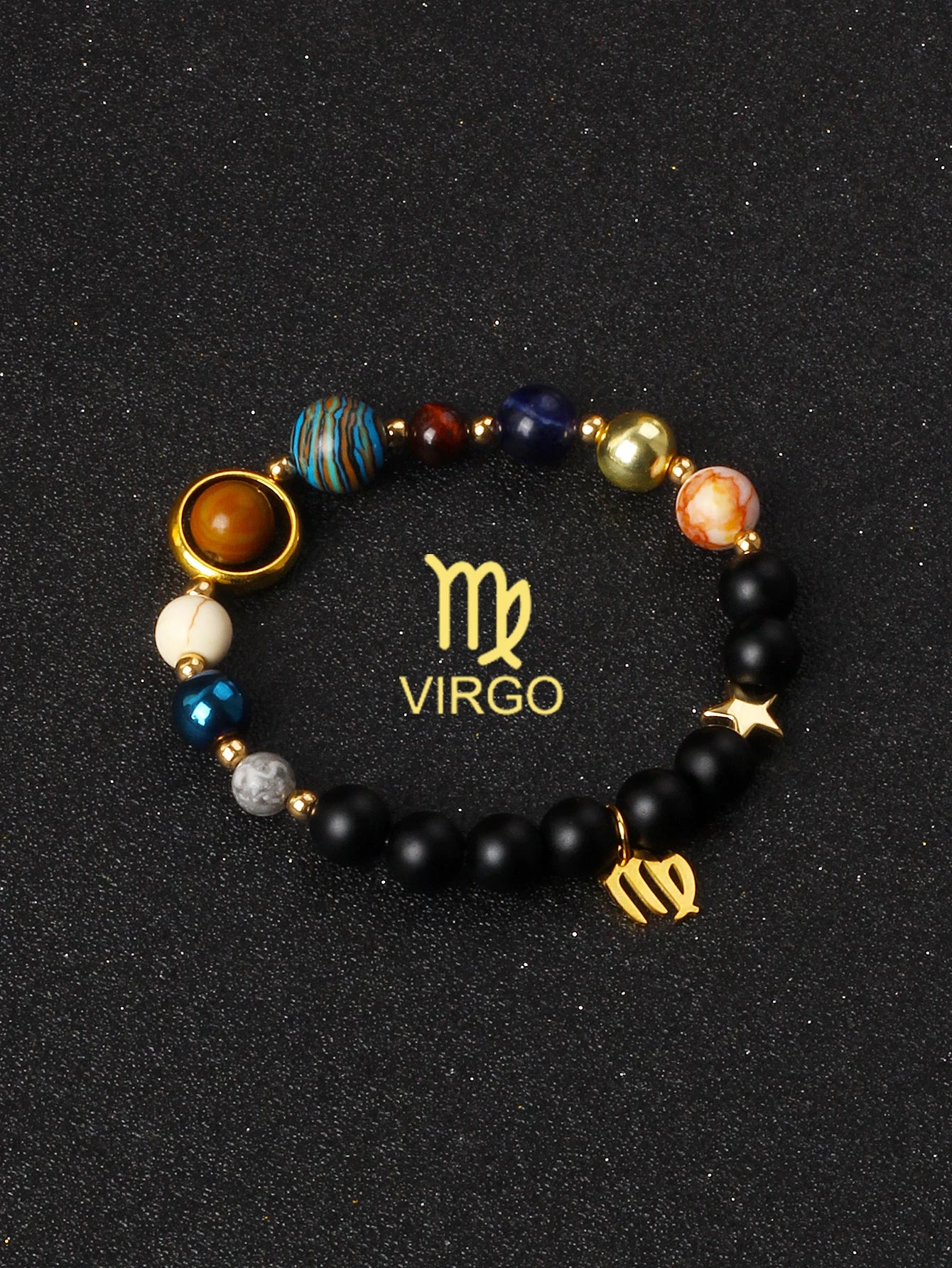 ✨ Eight Planets & 12 Constellation Bracelets – Natural Stone Universe Galaxy Solar System Jewelry – Featuring Libra, Virgo & Leo Designs 2Virgo