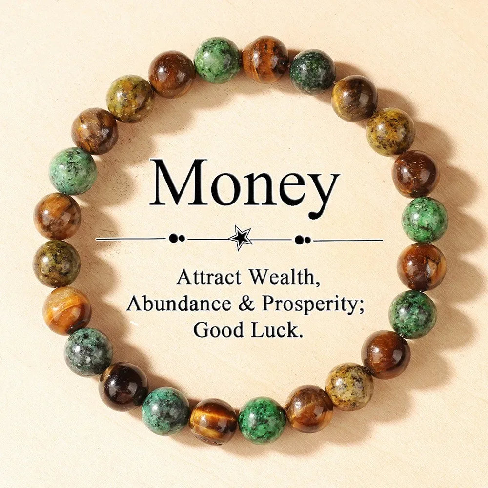 🐯 Natural Sodalite & Tiger’s Eye Wealth Bracelet: Handmade Feng Shui Money Magnet & Mental Clarity Stone – Couple Bangle Gift for Men & Women