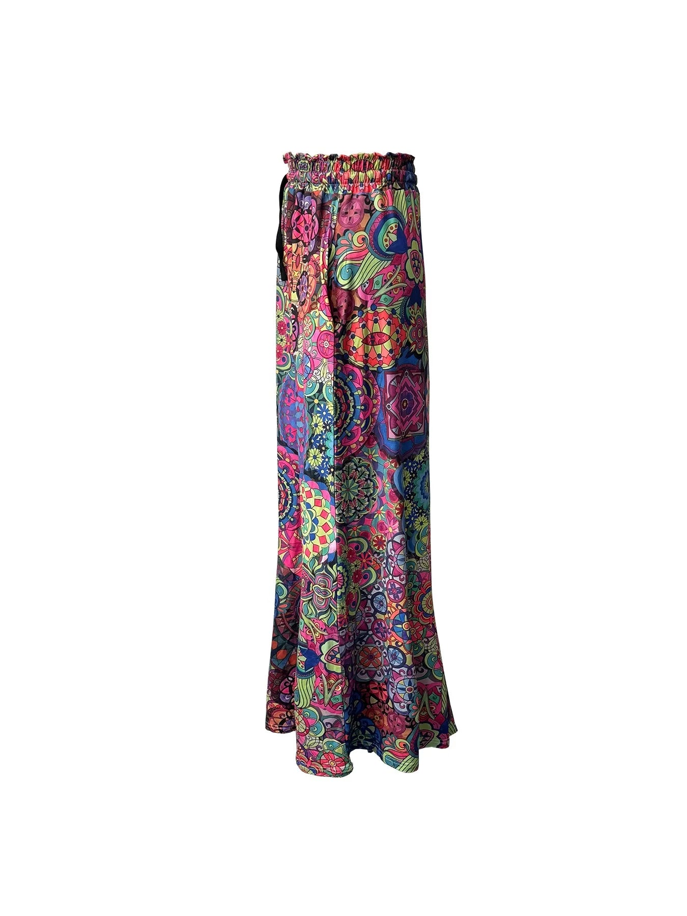 Bohemian High Waist Skirt - 3D Digital Print for Spring/Summer Fashion