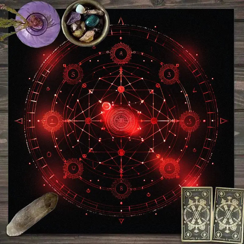 🃏 Sun & Moon Astrology Tarot Tablecloth – Celestial Witchy Altar Cloth for Tarot Readings, Divination & Mystic Home Decor YLB-674