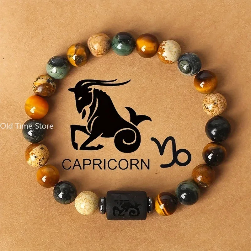 🐅 The "Cosmic Warrior" Zodiac Bracelet: Golden Tiger Eye Constellation Talisman (Men & Women) MX