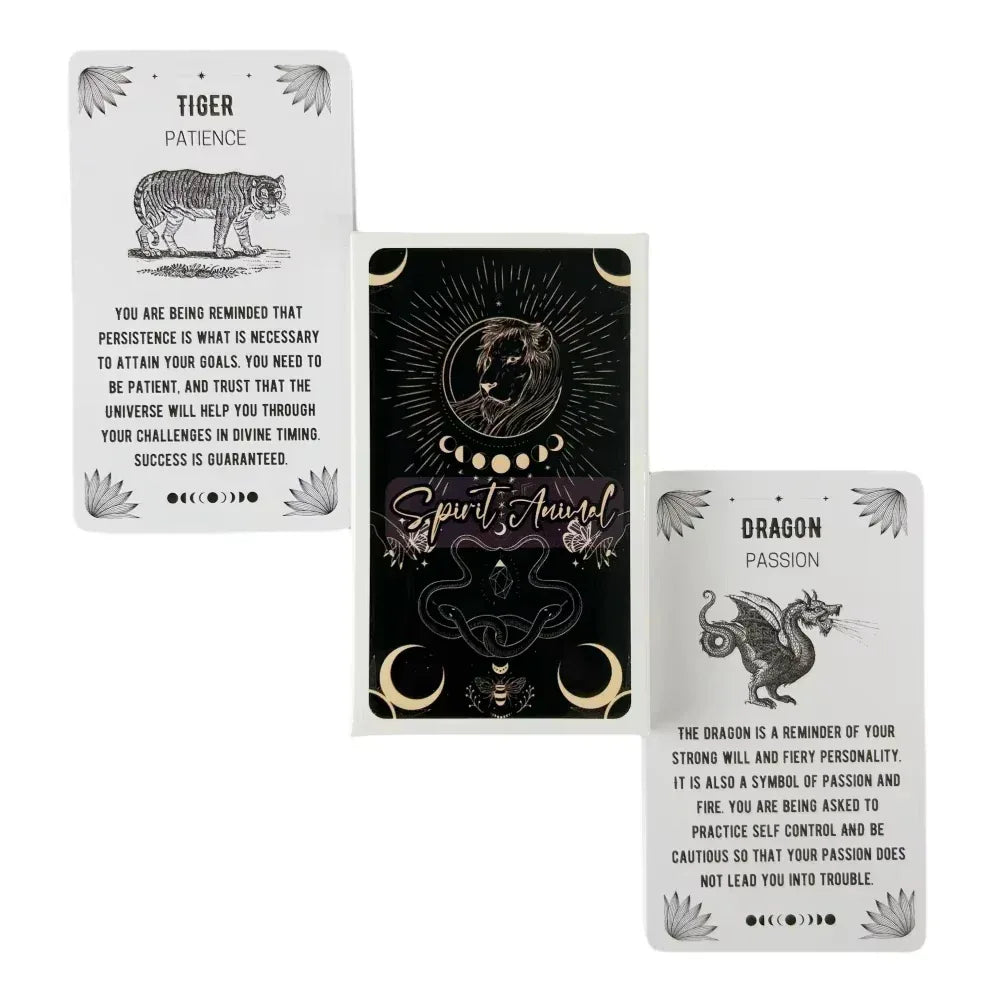 🐾 Spirit Animal Oracle Cards – 54 Cards | Beginner-Friendly | Meanings Printed on Cards | Oracle Deck for Divination and Meditation | Perfect Gift Set