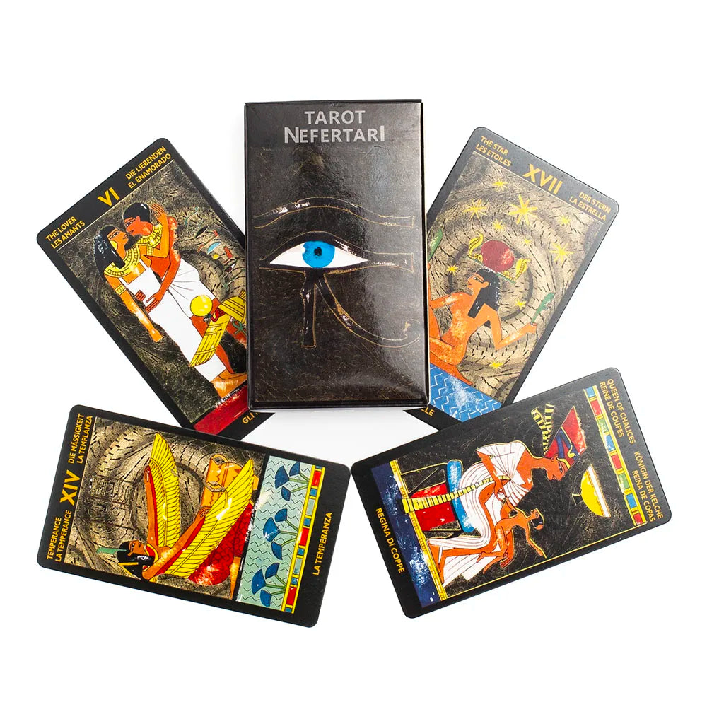 🌟 Tarot Nefertari 78-Card Deck – Egyptian-Themed Fortune Telling & Astrology Divination Game