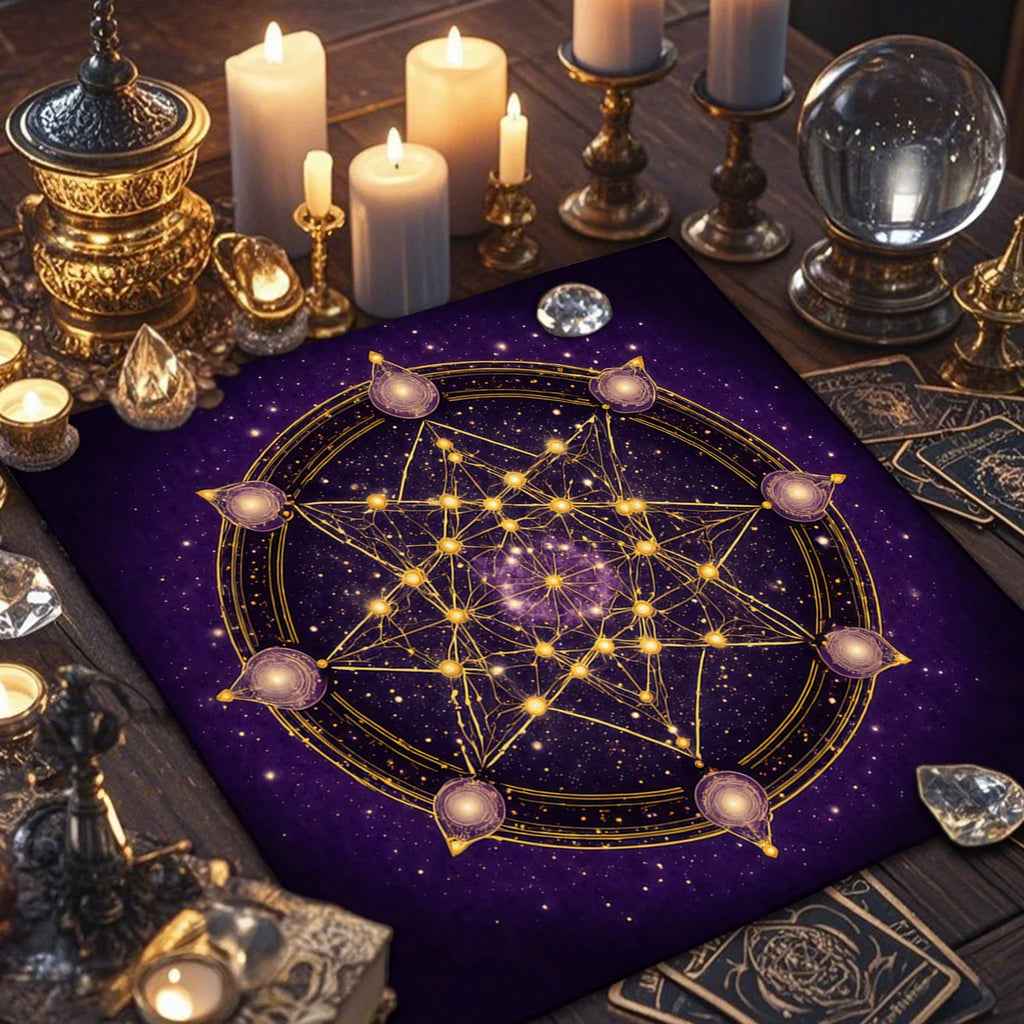 🃏 Creative Astrology Tarot Tablecloth – Altar Ritual Cloth & Party Decoration, A Perfect Gift for Tarot and Zodiac Enthusiasts