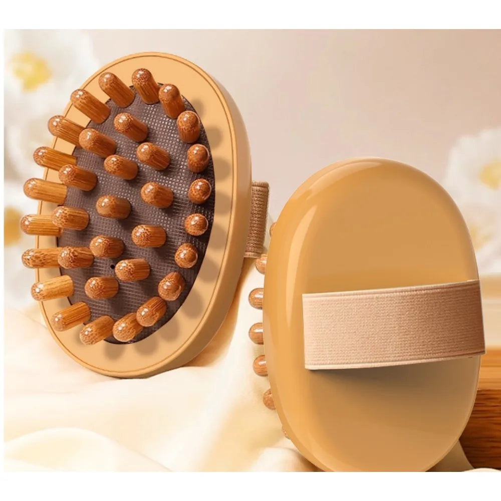 Body Anti-Cellulite Brush – Wooden Essential Oil Spa Air Cushion Massage Hair Comb and Scalp Massage Brush for Body Therapy﻿