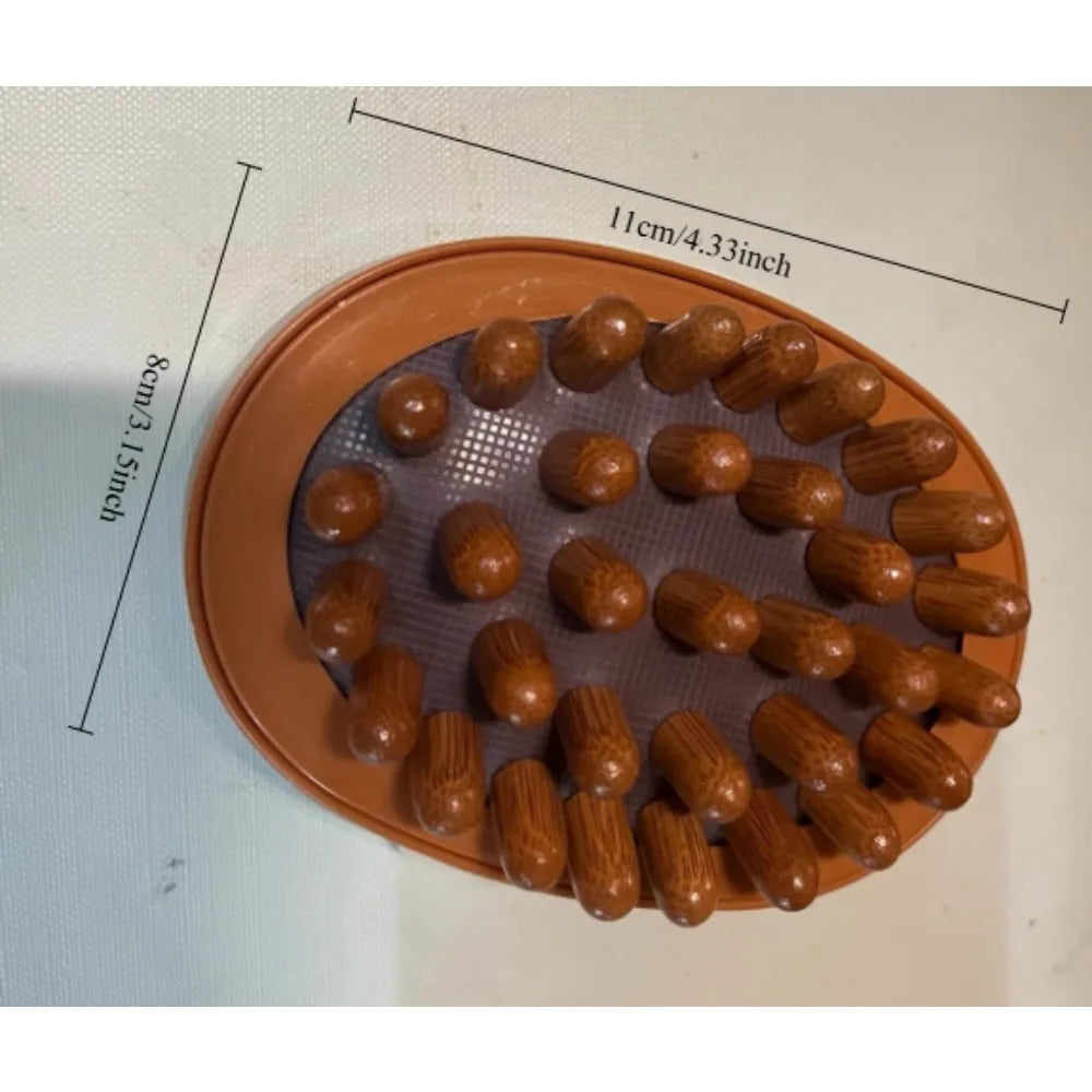 Body Anti-Cellulite Brush – Wooden Essential Oil Spa Air Cushion Massage Hair Comb and Scalp Massage Brush for Body Therapy﻿