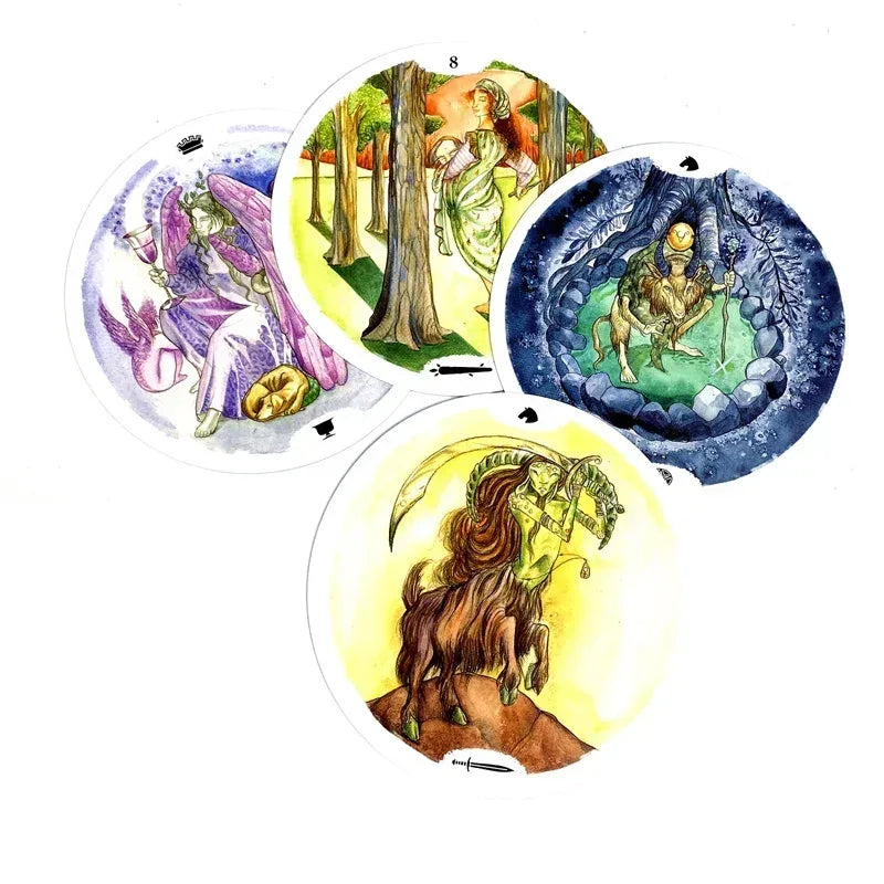 🔄 Circle of Life Tarot Deck – 78 Round Tarot Cards (12 cm) with PDF Guidebook | Connect with Life’s Cycles & Spiritual Wisdom