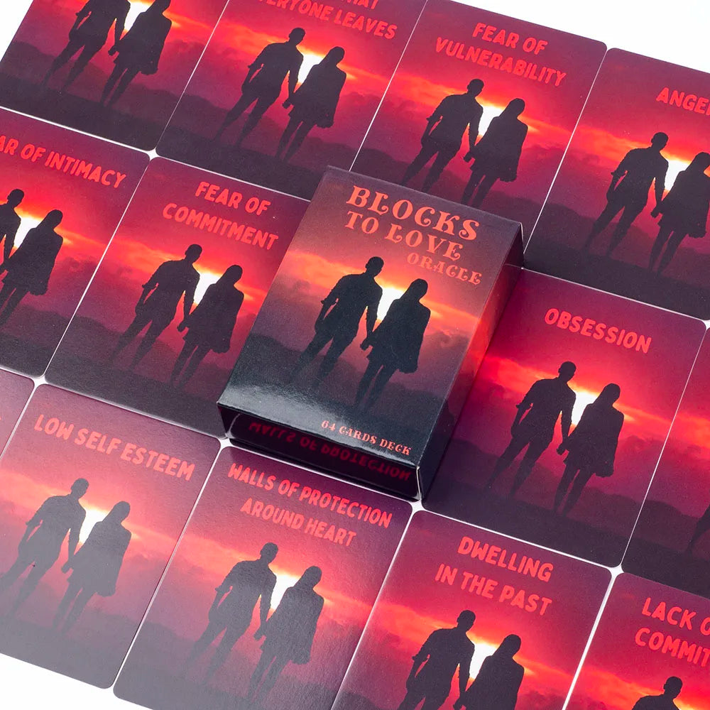 ✨ Blocks to Love Oracle – 64 Cards Tarot for Soulmate and Romantic Relationships, Board Game for Insightful Connections