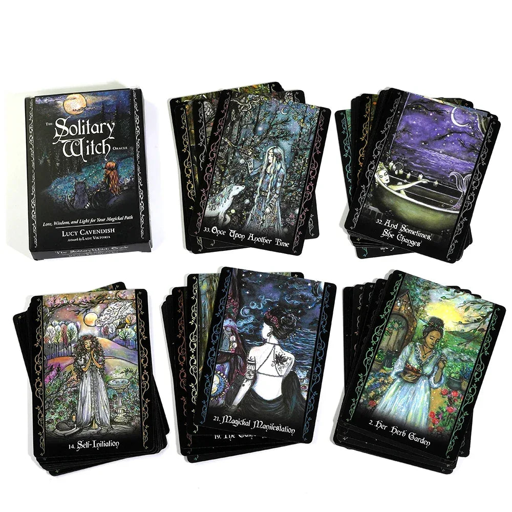 🧙‍♀️ The Solitary Witch Oracle Deck – 45 Enchanting Cards | English Version | Oracle & Tarot Hybrid | Family Party Board Game