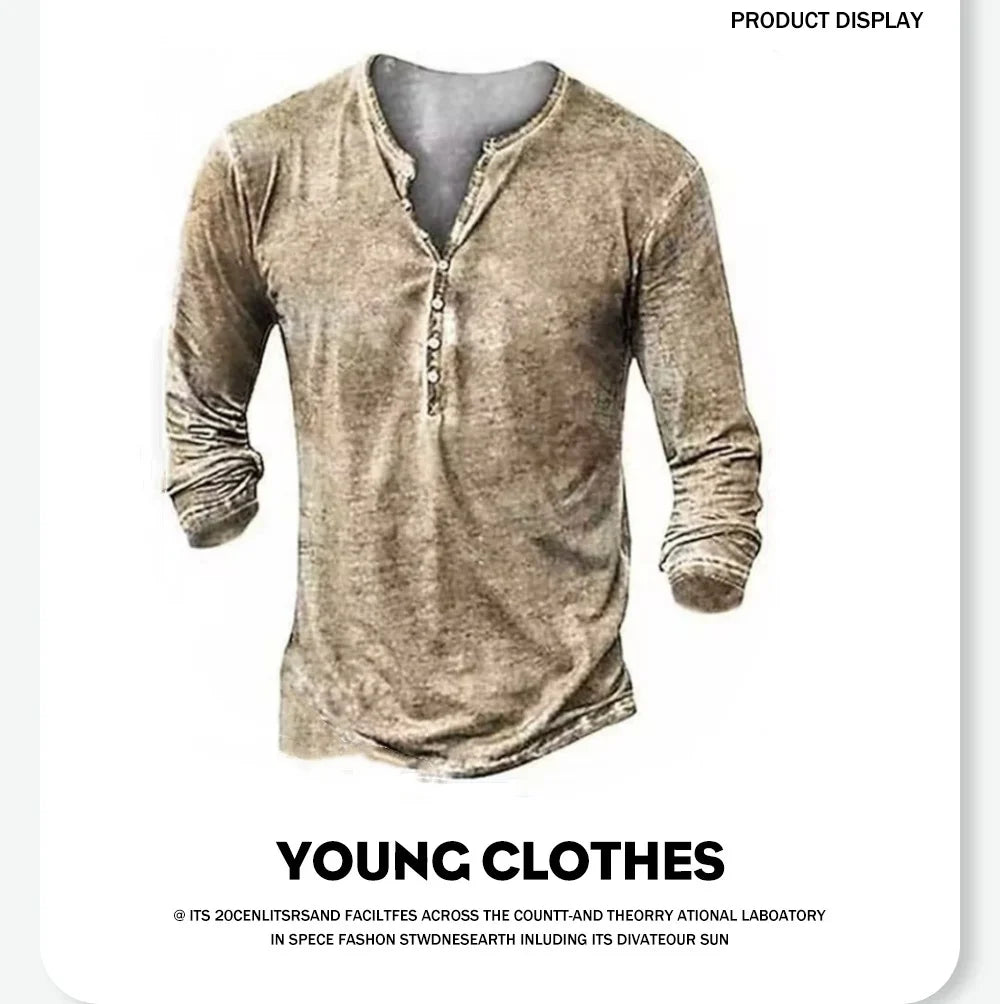🛠️ The Denim-Patch Masterpiece: Premium Men’s 3D Printed Vintage T-Shirt – High-Definition Plaid & Denim Patchwork Graphic, Long-Sleeve Oversized Fit with Button Accents, and Sophisticated Urban-Grunge Streetwear Tee