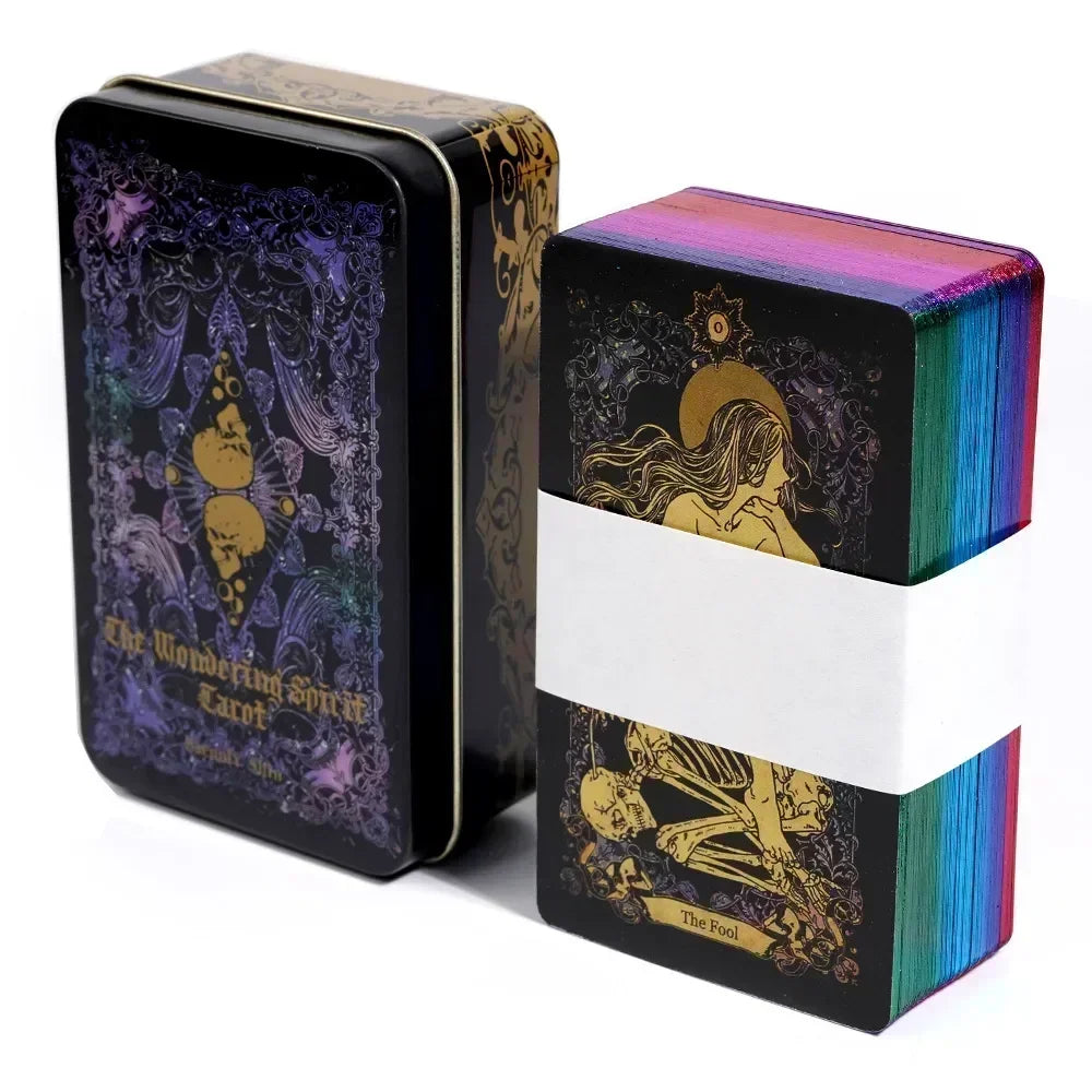 Wondering Spirit Tarot Deck – 78 Gold-Edged Cards in Durable Tin Box