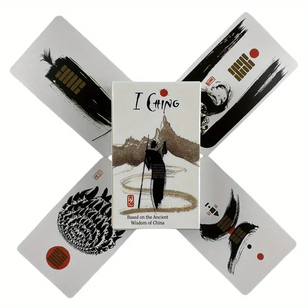 I Ching Tarot Cards - 64-Card Oracle Deck for Wisdom & Divination in English - Perfect for Board & Party Games