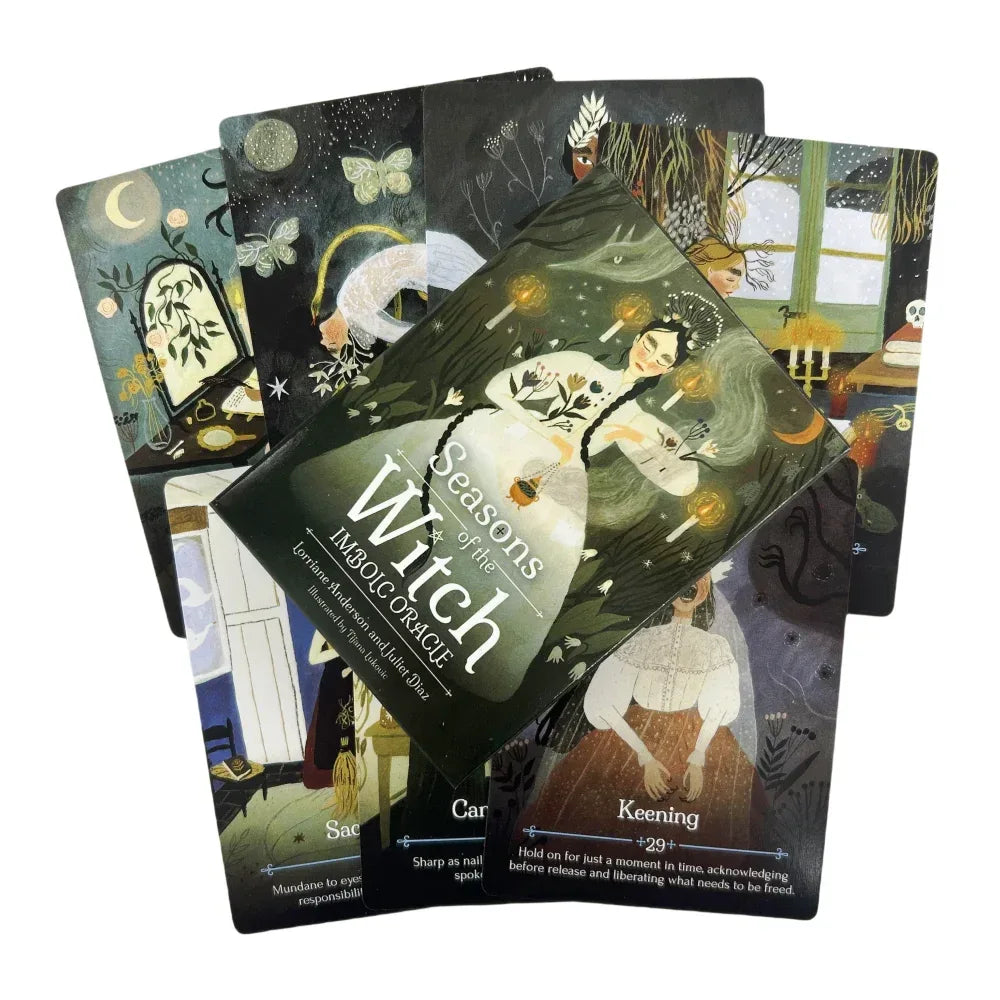 ❄️ Seasons of the Witch: Imbolc Oracle – Spiritually Inspired 44-Card Deck with Gilded Edges and Comprehensive Guidebook