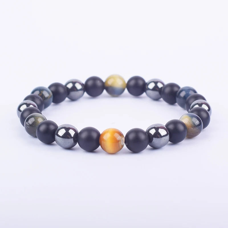 ✨ Magnetic Hematite, Tiger Eye & Obsidian Bracelet – Triple Protection Health Care Stainless Steel Bangle – Perfect Weight Loss Gift for Men & Women 10dream tiger eye