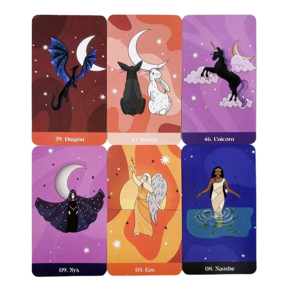 🌟 Spirit Allies Oracle Deck – 60 Cards | Black & Silver Themed | Goddess, Plant, Animal, Crystal & Zodiac Allies | With 80-Page Guidebook | Intuitive Divination & Self-Care Tool