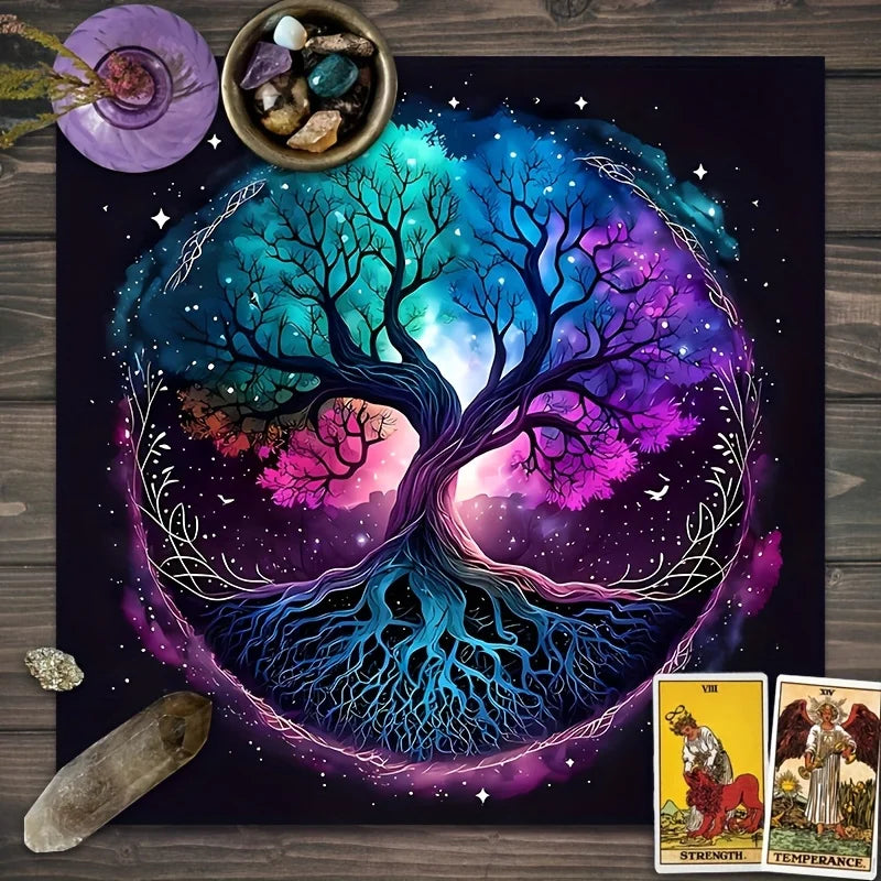 🌳Mystic Tree of Life Tablecloth | Tree Pattern Dining Table Decor & Accessories – Bohemian Style Tarot Card Decor