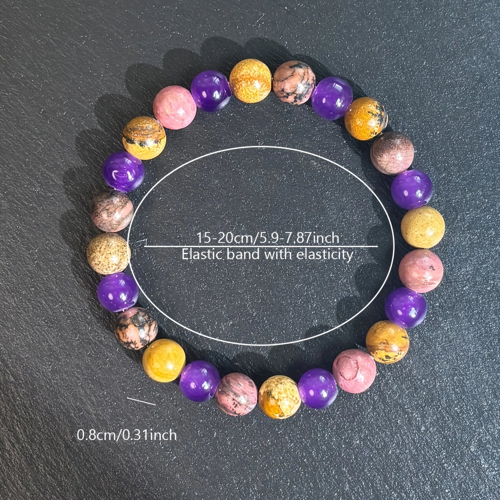 ✨ 8mm Handmade Natural Stone Beaded Bracelet – Enhances Love Fortune, Self-Confidence, and Personal Charm