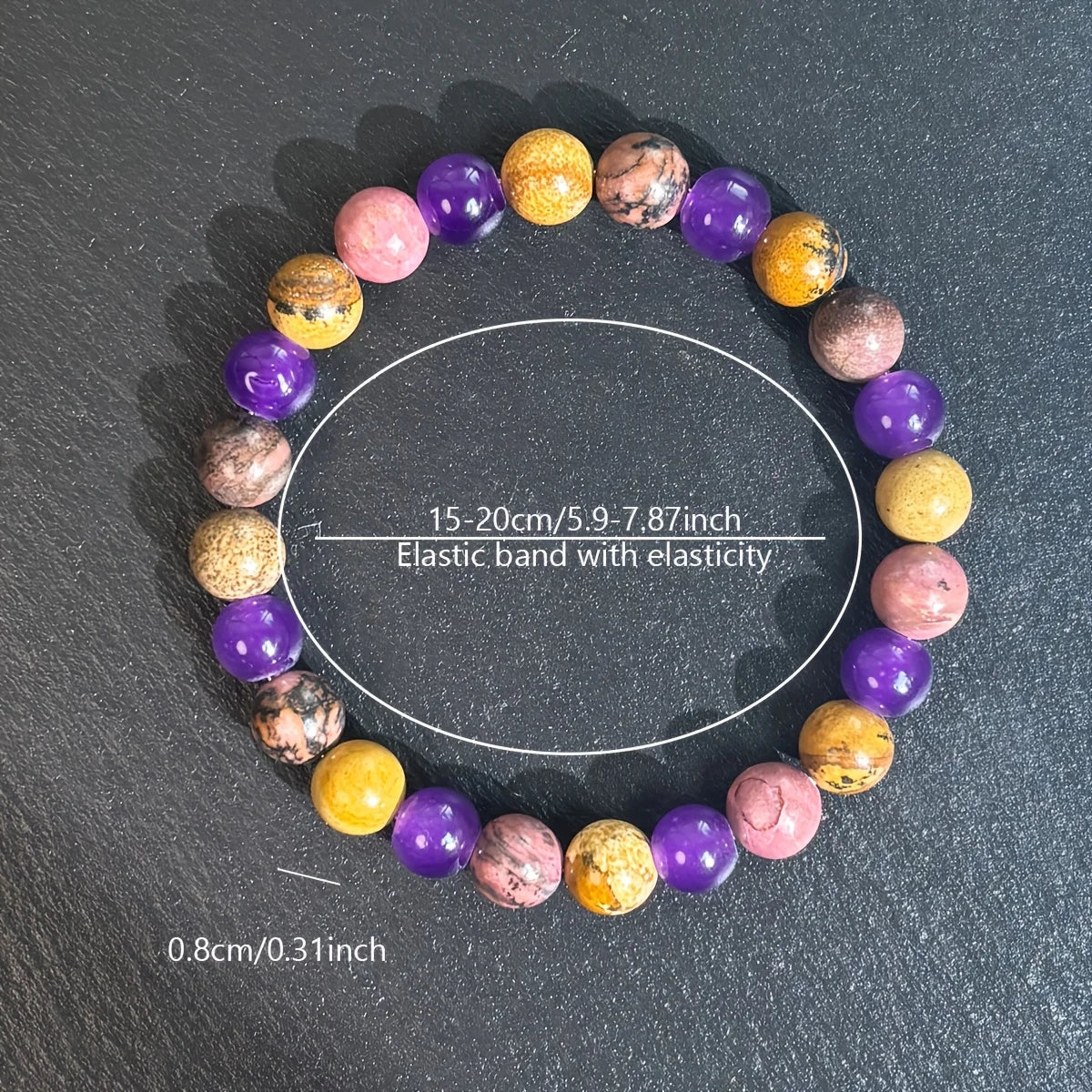 ✨ 8mm Handmade Natural Stone Beaded Bracelet – Enhances Love Fortune, Self-Confidence, and Personal Charm