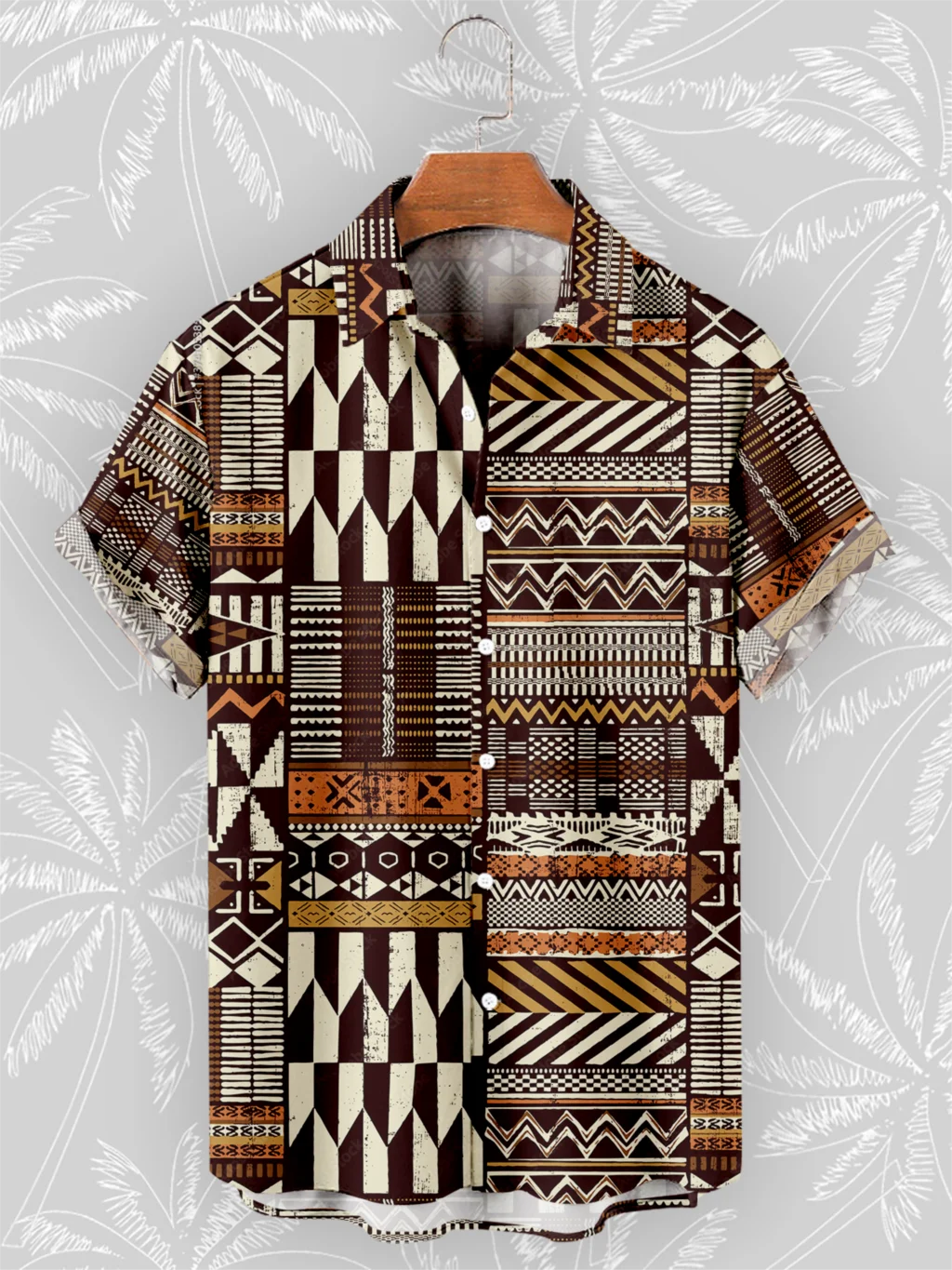 🌍 The Bohemian African Tribe 3D Masterpiece: Premium Men's Retro Short-Sleeve Shirt – High-Definition Tribal Graphic Print, Breathable Summer Beach Fabric, and Sophisticated Oversized Social Silhouette