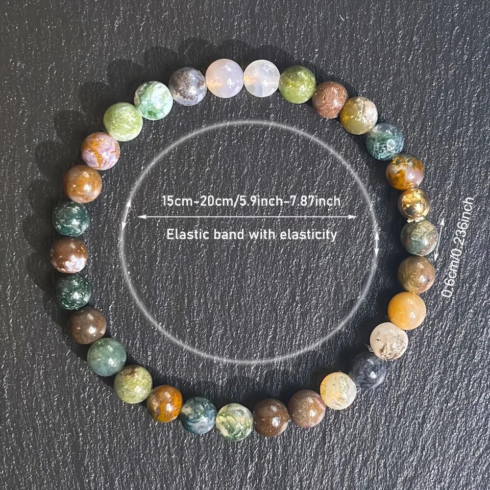 🌊 The "Happy Life" Bracelet: Handmade Ocean Jasper for Emotional Stability & Joy